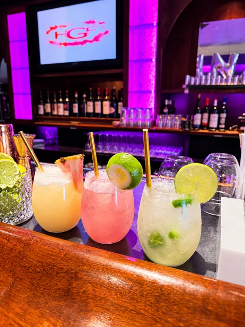 Colorful drinks with fresh citrus garnish